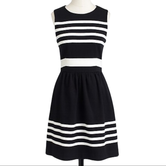 J. Crew Black White Striped Daybreak Striped Dress - Picture 4 of 8